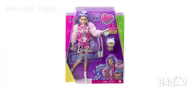 БАРБИ Екстра с лилава коса и розово палто , снимка 2 - Кукли - 35131831