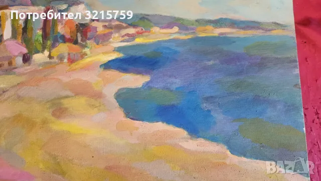 Красива картина масло , платно, подпис -A.TANEVA , 55х32см., снимка 5 - Картини - 50413282