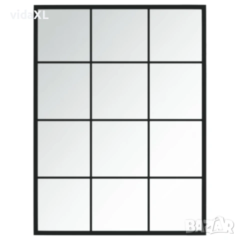 vidaXL Огледало за стена, черно, 80x60 см, метал(SKU:342207)