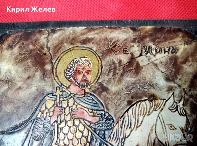 ИКОНА на СВЕТИ МИНА на ДЗЗД ЗОГРАФ ЛАЗАР РЪЧНА ХУДОЖЕСТВЕНА ИЗРАБОТКА на ДЪРВО 47605, снимка 7 - Икони - 47908786