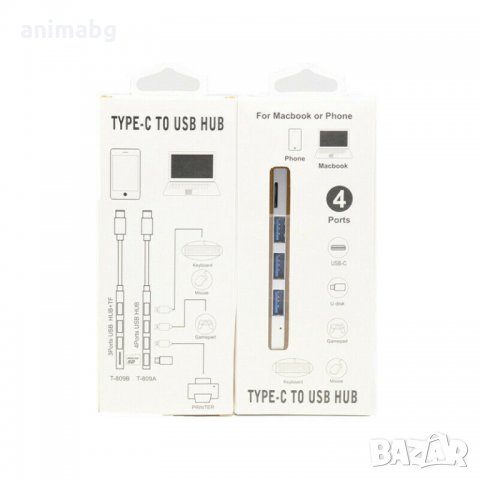 ANIMABG Type-C To USB 3.0 Хъб HUB Хъб, снимка 4 - Други - 32189216