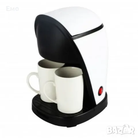 Кафеварка - 450W, 250 мл с две чаши, бяло с черно. Гаранция 24 месеца , снимка 4 - Кафемашини - 48510253