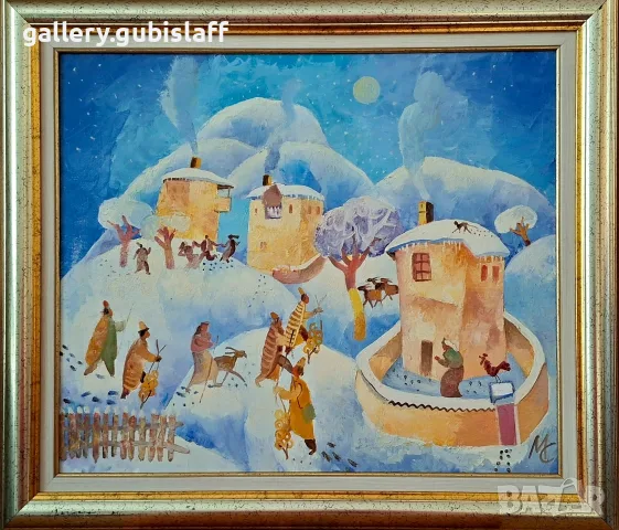 Картина "Зима в синьо", худ. Милчо Спасов (1950-2023)