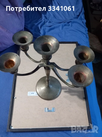 Стар свещник , снимка 3 - Антикварни и старинни предмети - 53128243