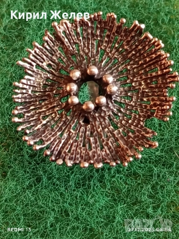 Дизайнерски сребърен пръстен стилизирано цвете Арт бижу майсторска изработка 10678, снимка 3 - Пръстени - 52909322