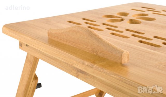 Табла за лаптоп, поставка за лаптоп, дърво, 62,5/34,5/26 см, масичка за лаптоп, снимка 3 - Тоалетки - 34165563