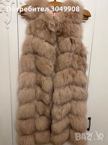 Дълъг елек естествен косъм от лисица., снимка 2 - Елеци - 42848312