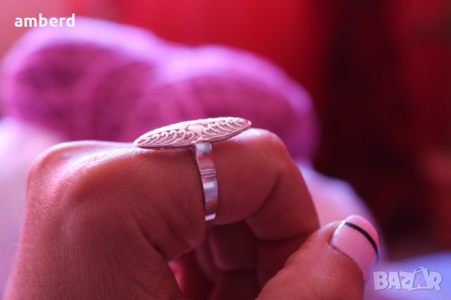 Сребърен винтидж пръстен "Бадем" - модел КR001, снимка 3 - Пръстени - 35057299