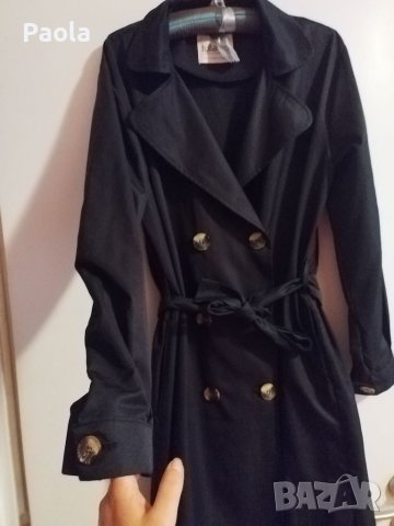 Дамски черен шлифер нов Л-ХЛ, снимка 3 - Шлифери - 40303666