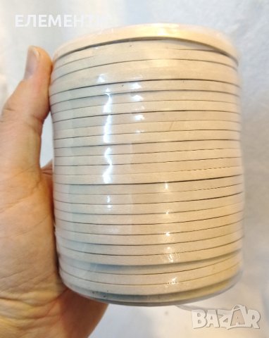 Плосък Кожен Ремък - 4 х 2 мм, натурал, снимка 3 - Изработка на бижута и гривни - 39113460