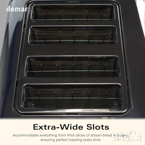 Тостер Hamilton Beach 4 филии, 2300 W, 6 контрола за изпичане,HBT3221B, снимка 8 - Тостери - 50572058