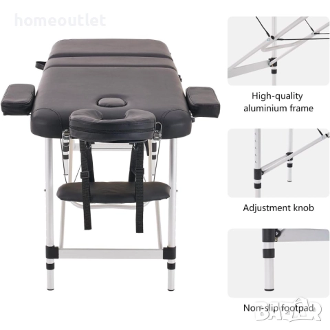 ПРОМОЦИЯ Многофункционална сгъваема маса за масаж YOUNIKE YNK-60-A3-BLACK, снимка 8 - Спални и легла - 52838408