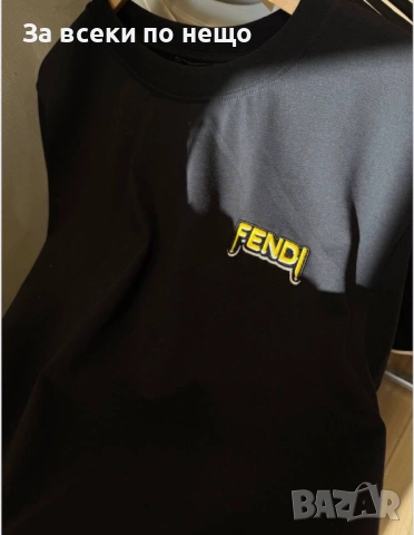 Fendi Мъжка Черна Тениска👕Мъжка Блуза С Къс Ръкав В Черен Цвят Код Mens P.152