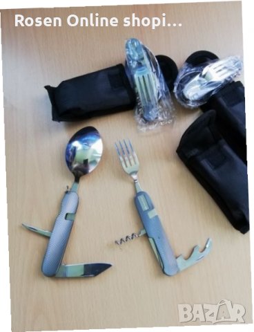 Туристически комплект комбиниран, нож, лъжичка и др., снимка 4 - Спортна екипировка - 10598441