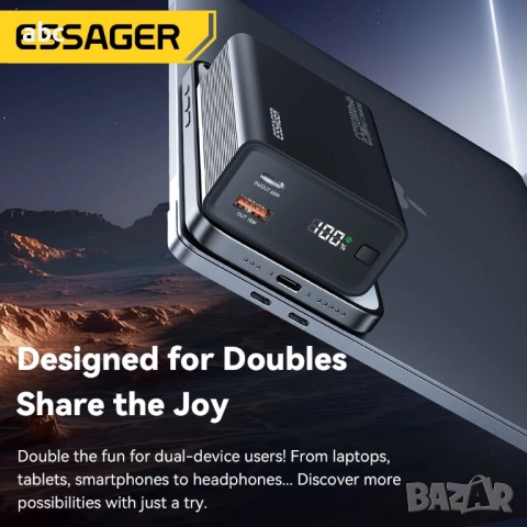 Външна батерия Essager, 20000mAh, 65W, снимка 7 - Оригинални батерии - 52484407
