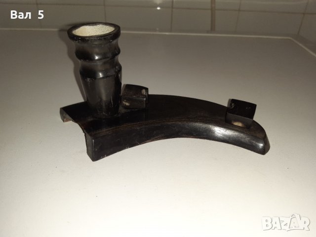 Стара фигура от рог - ваза , поставка за снимки , соц