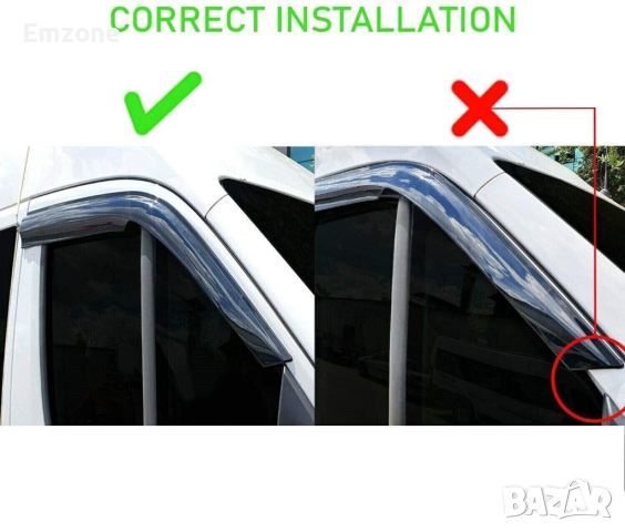 Ветробрани Черни Външни за Мерцедес Mercedes W211 Е класа Предни и Задни Комплект 4 броя, снимка 5 - Аксесоари и консумативи - 40573955