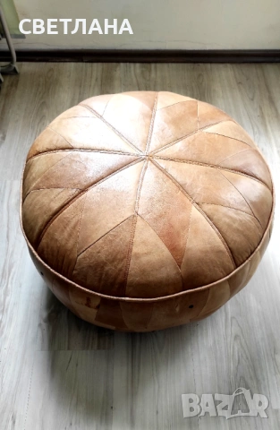 Кожен пуф,кожена табуретка, снимка 10 - Дивани и мека мебел - 54178562