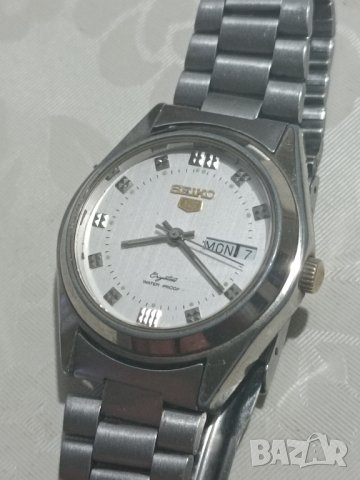Часовник Seiko 5 Crystal water proof , снимка 8 - Мъжки - 42669758