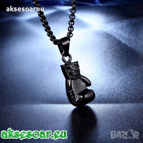 Колие боксова ръкавица верига от неръждаема стомана боксьорска ръкавица за мъже мъжки хип-хоп спортн, снимка 9 - Колиета, медальони, синджири - 38291241