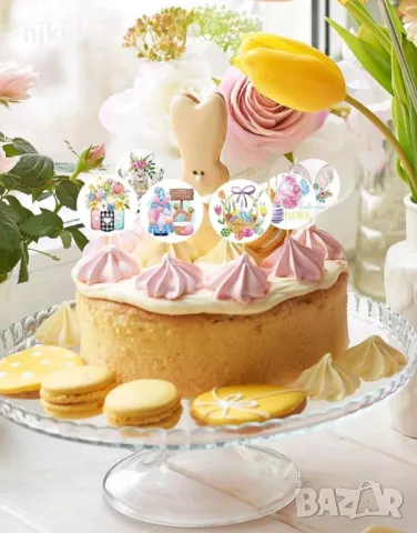 100 бр Великденски заек Пролетни малки самозалепващи лепенки стикери за ръчна изработка за подарък, снимка 2 - Други - 49640374