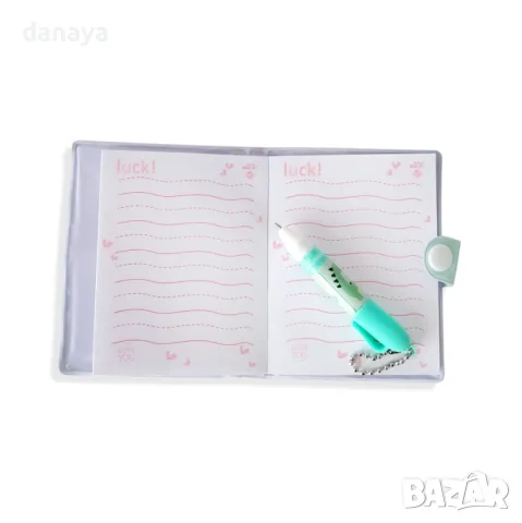 5891 Цветно тефтерче Dino с кожени корици и мини химикалка, снимка 3 - Ученически пособия, канцеларски материали - 50338186