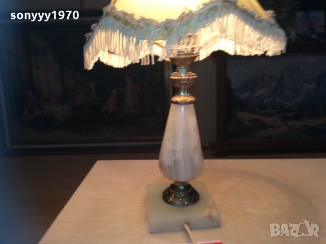 мрамор мед/месинг-антик лампа от франция 1702211035, снимка 4 - Колекции - 31846773