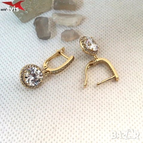 Обеци с 14К златно покритие 2141840, снимка 2 - Обеци - 52889862