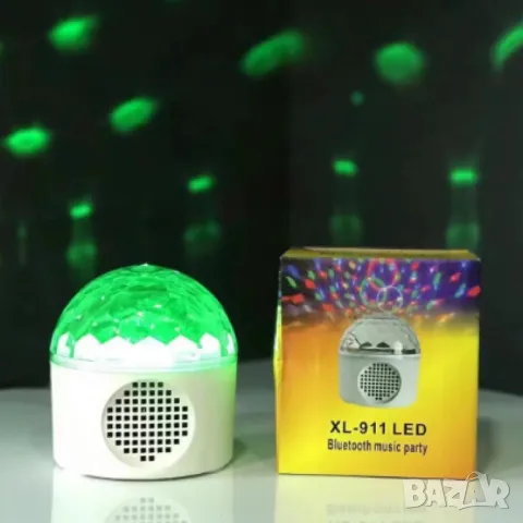 Преносима LED нощна Bluetooth диско лампа с колонка, снимка 1