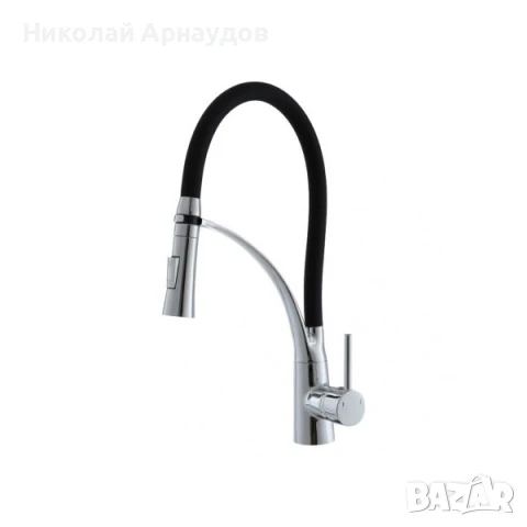 Смесител за вода Rosberg R57100AZ7, Месинг, Керамична глава верт. с покр. от хром с Черен