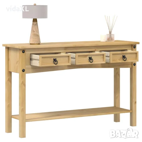 vidaXL Конзолна маса "Corona" 114x34,5x73 см Масивна дървесина, бор, снимка 2 - Маси - 56147389