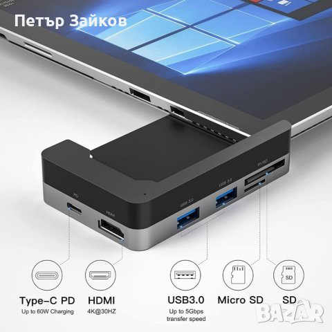 Докинг станция BYEASY Surface Pro 7, снимка 5 - Друга електроника - 40406005