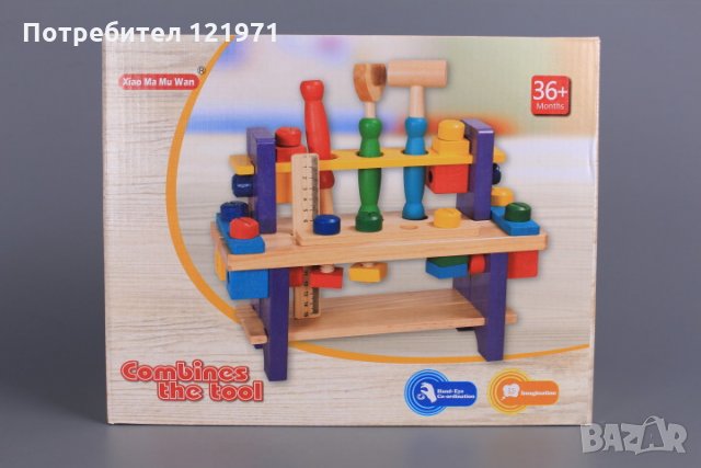 Детска дървена маса с инструменти, снимка 6 - Играчки за стая - 31230452