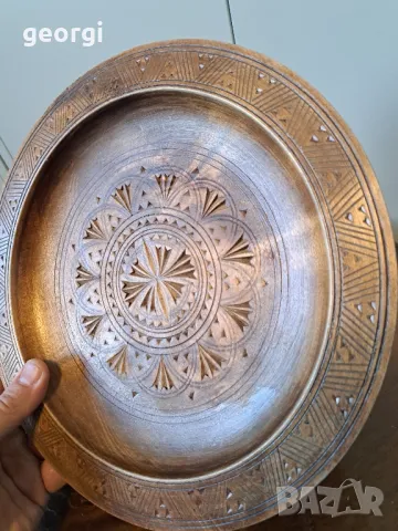 декоративна дърворезбована чиния , снимка 2 - Декорация за дома - 48994916