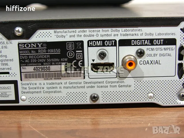 DVD Sony rdr-hx650, снимка 10 - Ресийвъри, усилватели, смесителни пултове - 49790536