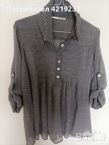 Копринена риза DDP със седефени копчета, снимка 2 - Ризи - 49695371