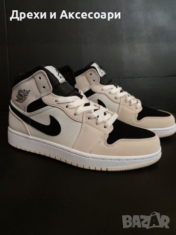 Nike Air Jordan 1 Mid Creamy White Bliss Beige Black Нови Обувки Размер 39 номер , снимка 2 - Кецове - 38414603