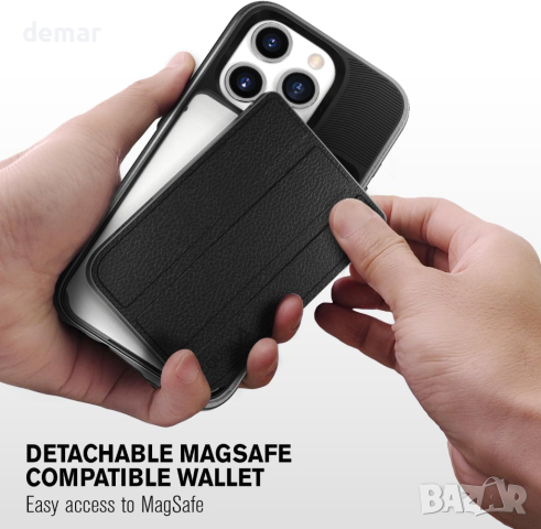 Калъф VENA vCommute Wallet за Apple iPhone 15 Pro (6.1"), (съвместим с Magsafe, военна защита), снимка 3 - Калъфи, кейсове - 44767360