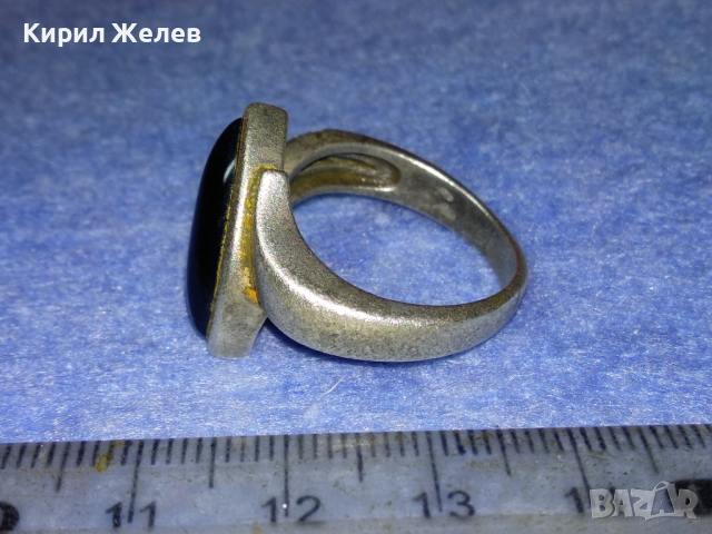 РАЗКОШЕН СКЪПОЦЕНЕН СРЕБЪРЕН ПРЪСТЕН СРЕБРО 925 с ШЛИФОВАН ЧЕРЕН ОНИКС и  ФАСЕТИРАНИ ЦИРКОНИ 43795, снимка 6 - Пръстени - 44659428