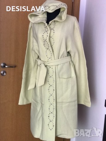 LISGAARD Вълнено дамско палто цвят мента L, черно М, снимка 1 - Палта, манта - 30950759