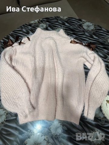 Кукленски универсален нежно розов мек гушкав пуловер , снимка 6 - Блузи с дълъг ръкав и пуловери - 52506224