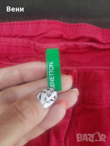 Дамски бермуди BENETTON в цикламено, снимка 4 - Къси панталони и бермуди - 37508742