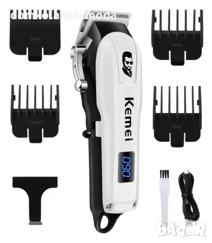 Професионалнa машинка Kemei, LED дисплей,Регулируема глава, USB-Презареждаща батерия,, снимка 5 - Други - 48062457