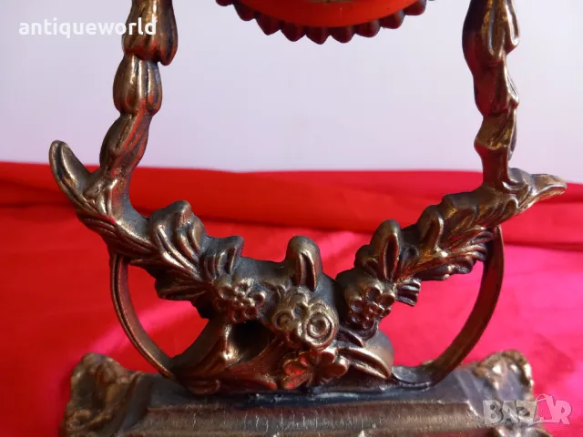 Стар Настолен Бронзов Бароков Часовник, снимка 3 - Антикварни и старинни предмети - 48422623