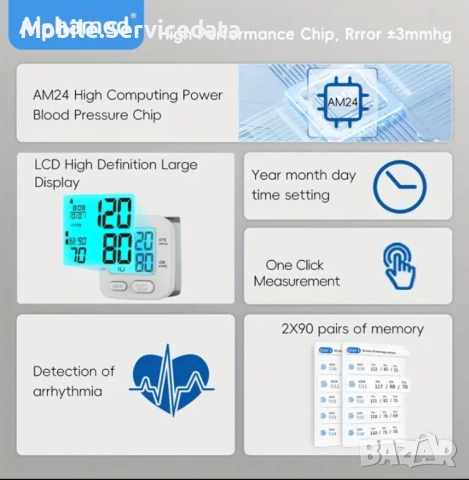 ALPHAMED Горен квадрицепсов електронен апарат за кръвно — модел U85H, снимка 3 - Друга електроника - 52507023