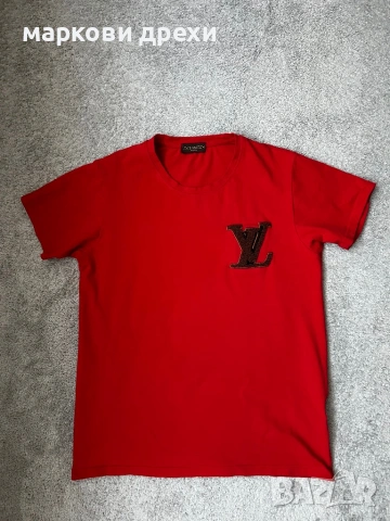 Louis Vuitton Red Pearl Detail Oversize T-shirt S