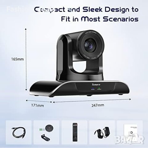 Нова Tenveo PTZ камера 1080P за стрийминг разговори конференция срещи, снимка 2 - HD камери - 42160674