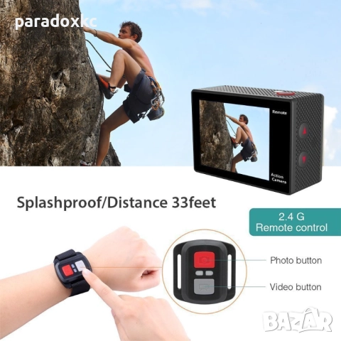 EKEN H9R 4K екшън камера – водоустойчива + пълен комплект аксесоари, снимка 6 - Камери - 52368631