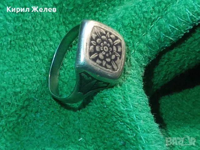 Стар РУСКИ СРЕБЪРЕН ПРЪСТЕН СРЕБРО 875 с НИЕЛО ОРНАМЕНТИКА и ПЕЧАТИ 5СЧ СЪРП и ЧУК в ПЕТОЛЪЧКА 47494, снимка 13 - Антикварни и старинни предмети - 49294727