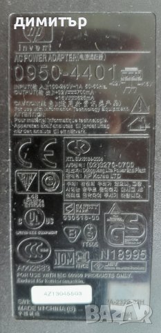ПРОДАВАМ AC POWER ADAPTER HP 0950-4401, снимка 2 - Мрежови адаптери - 42759581